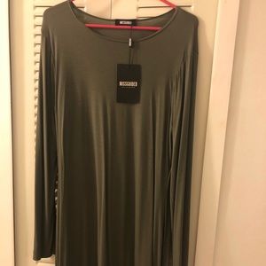 Missguided olive green body con dress